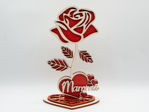 Festa della Mamma - Rosa in legno