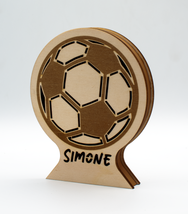 Lampada Pallone in legno.