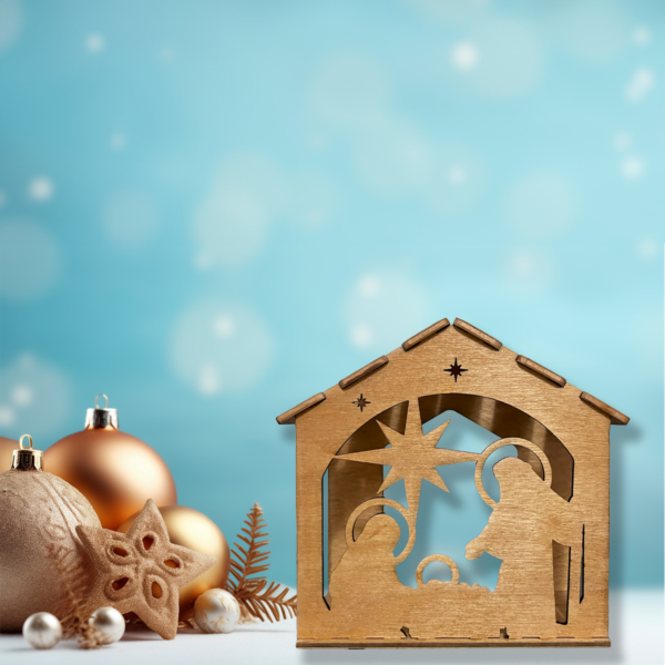 Casetta presepe con lumino a led.
