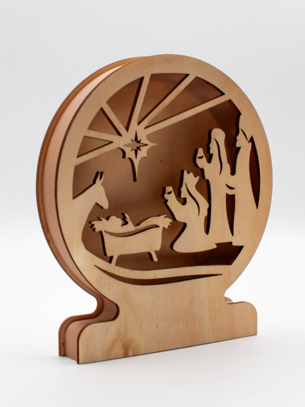 Lampada in legno Sacra Famiglia 150mm